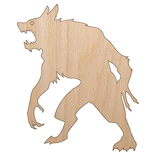 Ferocious Werewolf Monster Halloween Unfinished Wood Shape Piece Cutout for DIY Craft Projects - 1/8 Inch Thick - 4.70 Inch Size Sniggle Sloth