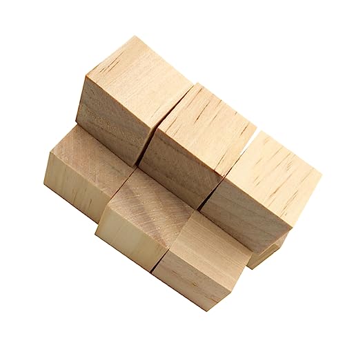 COHEALI 60pcs Wood Craft Supplies Wooden Cubes Bulk Wooden Craft Cubes Wooden Square Cubes Unfinished Wood Cubes Small Wooden Cubes Unfinished Wood COHEALI