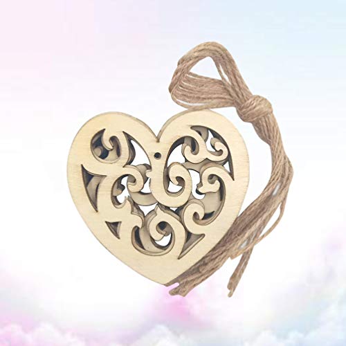 Healifty 10PC Unfinished Wood Cutouts Unfinished Wood Shapes Heart Shaped Wood Unfinished Wood Slices Wood Log Discs Wood Heart Confetti Heart Wood Healifty