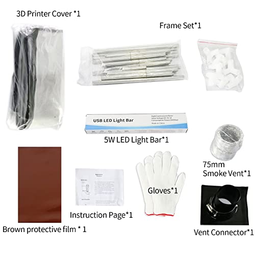 3D Printer Enclosure with Smoke Vent&LED Light, Laser Engraver Eye Protective Shield Cover Resin 3D Printer Fireproof Tent,for Ender 3/Ender 3 Pro/3 WoodArtSupply