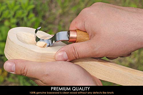 BeaverCraft BB1 Wood Carving Spoon Blank Basswood for Beginner Whittling Craft Wood Blanks for Carving BeaverCraft