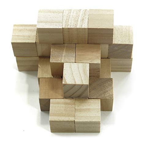 ALL in ONE Wooden Cubes Wood Square Blocks for Puzzle Making DIY Crafts Photo Blocks (1 Inch - 30pcs) All In One