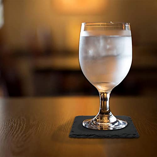 24 Pack Drink Coasters Set, SIJDIEE 4 Inch Square Slate Stone Drink Coasters with Square Blank Wood Craft Coasters for DIY Painting Wood Engraving SIJDIEE