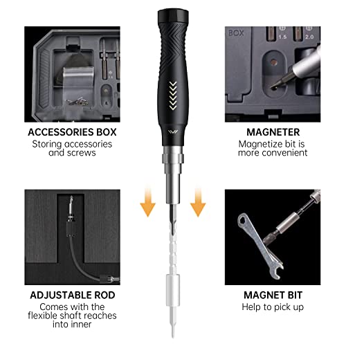 JAKEMY 164 in 1 Laptop Screwdriver Kit, Professional Computer Precision Screwdriver Repair Kit with T5 Torx Screwdriver for MacBook, iPhone, Watch, JAKEMY
