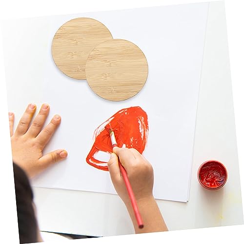 Operitacx 10pcs Round Bamboo Unfinished Bamboo Chips Premium Unfinished Slices Unfinished Round Chips Circle Blank Cutouts Painting Materials Operitacx