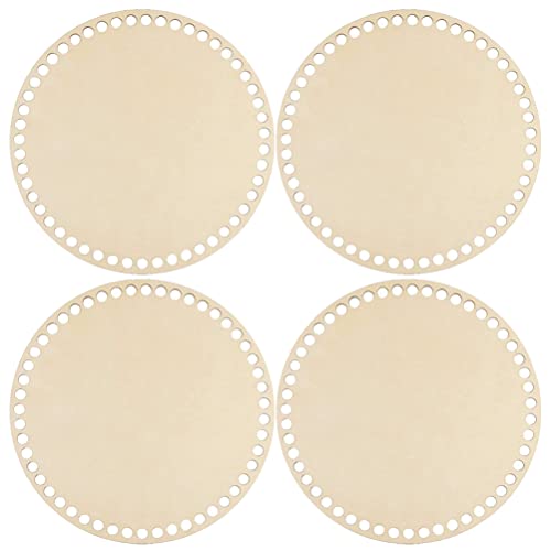 EXCEART 4pcs Wooden Bag Bottom Natural Wood Base Shaper Crochet Basket Base for DIY Knitting Crochet Yarn Storage Bag Weaving Crafts Home Decoration EXCEART