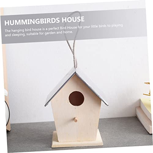 Yardenfun Outdoor Bird House Garden Hanging Bird Nest DIY Painting Bird House Birdhouse to Paint Craft Wood Bird House Unfinished Wood Birdhouse Bird Yardenfun
