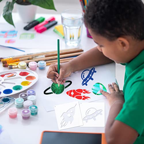 Star Cloud Moon Stencils for Painting Space Paint Stencil for Wall Card Making Art Craft Reusable Stars Template for Kids Drawing on Canvas Fabric yhslmh