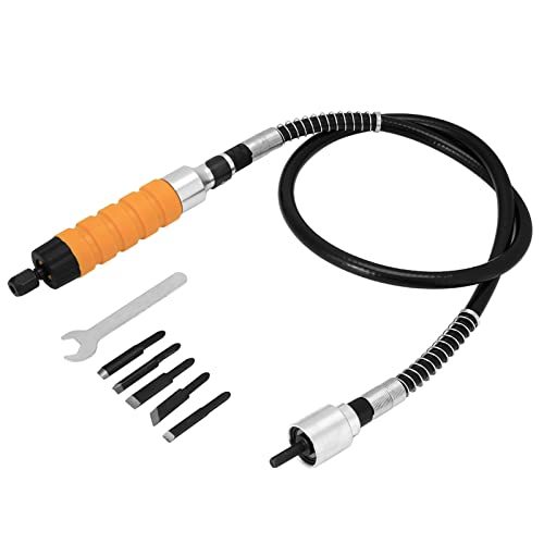 Electric Woodworking Carving Chisel Engraving Knife Tool 5 Carving Blades 2 Wrench and Soft Tube Set Yosoo