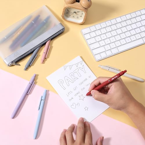 Mr. Pen- Retractable Gel Pens, 12 Pack, Morandi and Vintage Barrels, Black Gel Pens, Fast Dry, Gel Pens Fine Point 0.5mm, Retractable Pens, Cute Mr. Pen