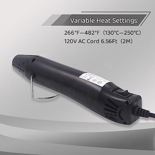 mofa Resin Heat gun,6.6ft Cable 300W Hot Air Gun for Crafting,Acrylic Paint Dryer Multi-Purpose Electric Heating Nozzle (Black Temp Regulation) mofa