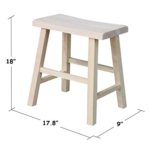 International Concepts 18-Inch Saddle Seat Stool, Unfinished IC International Concepts