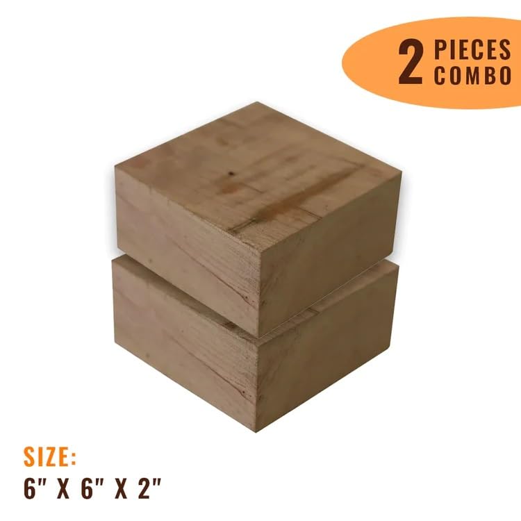 Exotic Wood Zone's Pack of 2, Black Cherry Bowl Blanks 6" x 6" x 2" | Wood Turning Hardwood Blocks | Klin Dried | Free Pencil with Purchase ! Exotic Wood Zone