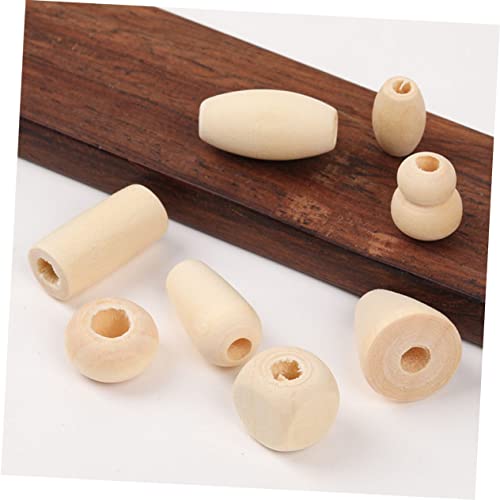 KALLORY 300 Pcs Wooden Beading Material Wooden DIY Beads Circle Beads Beads Wooden Hair Beads Unfinished Wooden Beads Bulk Jewelry DIY Wood Beads KALLORY