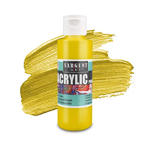 Sargent Art Primary Acrylic Paint Set, 4 Ounce bottles x 6 Pack Set, Non-Fading, Rich Vivid Pigments, Brilliant Matte Finish, Fast Dry Formula, Sargent Art