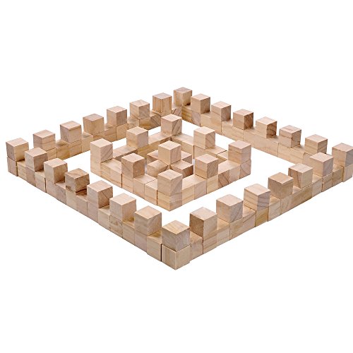 Supla 120pcs 1 inch Natural Solid Cube Wooden Unfinished Craft Wood Blocks Wood Cubes for DIY Craft Gifts (120pcs) Supla