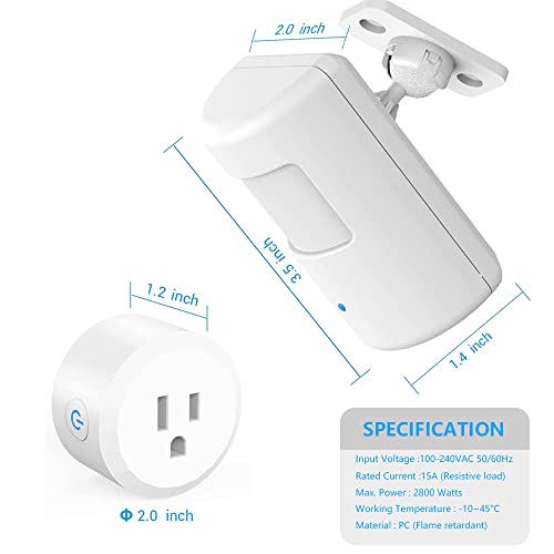Souphran Plug-in Wireless Motion Activated Light Control, No Wiring, 130 Ft RF Range, Adjustable Detection Range, Always-on Timer and Light Sensor, SOUPHRAN