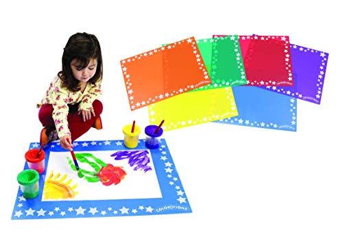 Colorations Flexible, Plastic Mats, Set of 6, Reusable, Sturdy, Durable, Washable, Multi-use, Art, Crafts, Painting, Coloring, Kids Activity, Kids Colorations