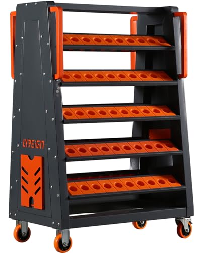 CAT40 CNC Tool Cart-100 Cap, 5-Tier CNC Rolling Carts with Wheels,40 Taper Tool Holder, CNC Mobile Tool Holder, CNC Tool Organizer, CAT 40 Tool LYREIGN