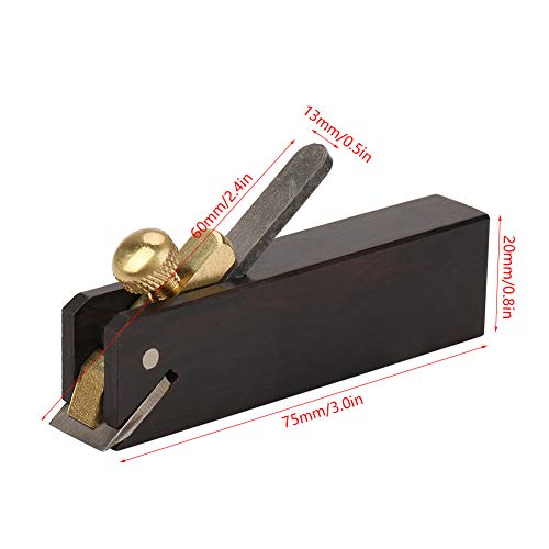 Mini Wood Planer Hand Tool, Pocket Plane 3 inch Wood Ebony Plane Hand Plane Wood Trimming Plane DIY Woodcraft Gadgets w/Planer Blade and Metal Fixer Ejoyous