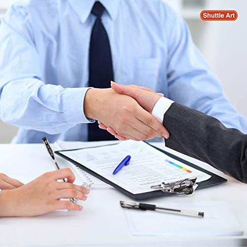 Shuttle Art Black Gel Pens, 100 Pack Fine Point Black Ink Pens Bulk, 0.5mm Rollerball Gel Ink Pens Smooth Writing with Comfortable Grip for Office, Shuttle Art