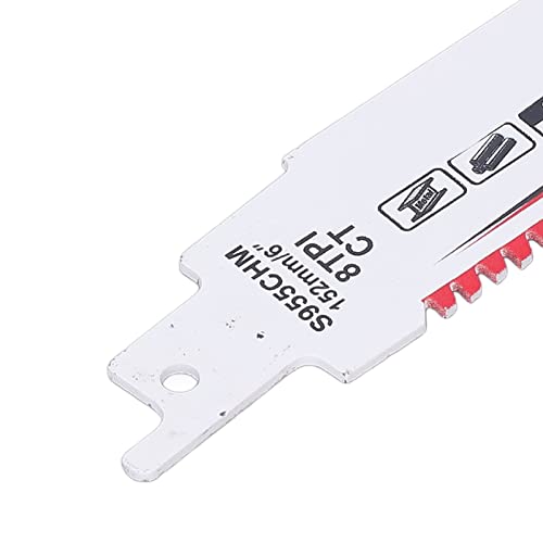 S955CHM Reciprocating Saw Blade, 152mm / 5.98in Tungsten Steel Alloy Sabre Saw Blade, for Cutting Cement, Metal, Wood, Plastic Fafeicy