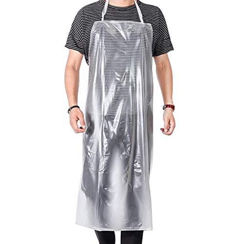 Alitamei Unisex 47 x27.5 inches Heavy Duty Transparent PVC Waterproof Apron Made of Vinyl.Best for Staying Dry and Clean When Dishwashing, Lab Work, Alitamei