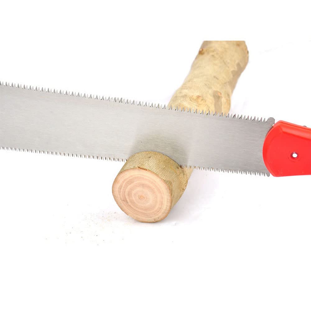 Double Edged Hand Saw, 32cm/12.5” Japanese Ryoba Pull Saw Flexible Flush Cut Saw for Fine and Coarse Cutting Woodworking (Red) LSLANSOON