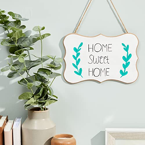 6-Pack of Unfinished MDF Hanging Wood Plaques for Crafts with Jute Rope, Blank 9x6-Inch, 1/4-Inch Thick Wooden Sign for DIY Painting, Art Projects, Juvale