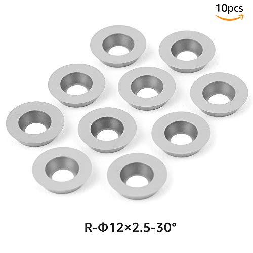 DLtools 1/2”(12mm) Round Tungsten Carbide Insert Replacement Cutter,for Mini/Mid Finishers and Full/Pro Hollowers Wood Turning Tools (10pcs) DL TOOLS