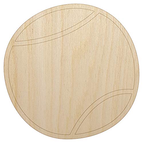 Tennis Ball Doodle Unfinished Wood Shape Piece Cutout for DIY Craft Projects - 1/8 Inch Thick - 4.70 Inch Size Sniggle Sloth