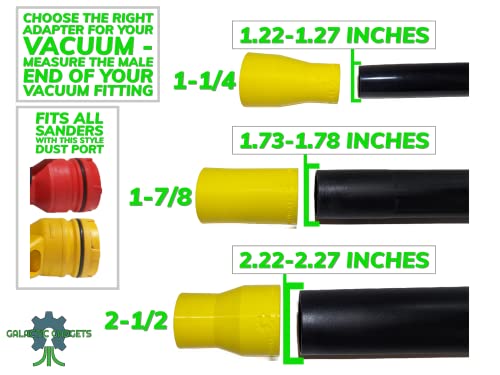 Vacuum Adapter for Dewalt or Craftsman Sanders - Dust Collection - Galactic Gadgets (1-1/4in - Black) Galactic Gadgets