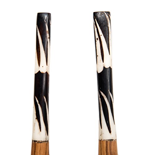 Olive Wood Salad Server Set in an eco-friendly Gift Bag – 2 Piece Fair Trade, Large Wooden Salad Server Spoons. Hand Carved & Beautifully Designed in African Inspired Design