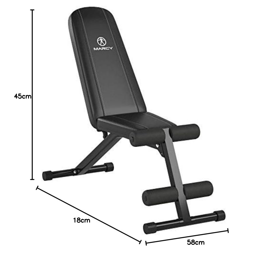 Marcy Multi-Position Workout Utility Bench for Home Gym Weightlifting and Strength Training SB-10115, Black MARCY