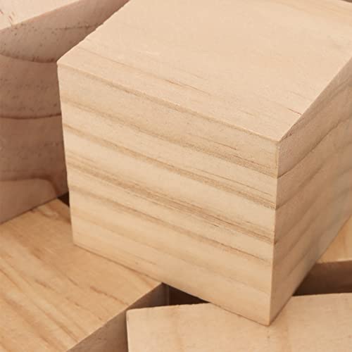 HOZEON 45 PCS 2 Inch Wooden Cubes, Natural Unfinished Wood Blocks, Blank Wood Square Blocks for Painting, Puzzle Making, Decorating, Crafts and DIY HOZEON