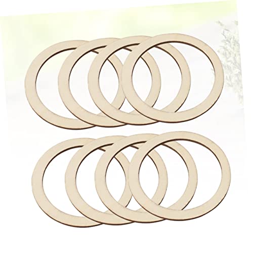 TEHAUX 100pcs Scrapbooking Embellishments Unfinished Wood Circles Wreath Frame Wood Blanks Ring Wooden Linking Rings Charms Unfinished Wood DIY Craft TEHAUX