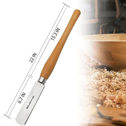 UF-SHARP 1.5 inch Round Nose Scraper, M2 Cryo High Speed Steel Wood Turning Tools with Beech Wood Handle UF-SHARP