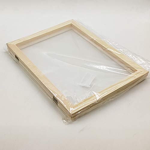 Worown A5 Size Paper Making Screen, Natural Wooden PaperMaking Mould, 7.5 x 10 inch Wooden Paper Making Frame for DIY Paper Craft and Dried Flower Worown