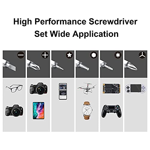 Mini Screwdriver Set with 42 Bits, VCELINK 45 in 1 Small Precision Magnetic Tiny Screwdriver Bit Kit with Tweezers & Extension Shaft for Laptop, PC, VCELINK