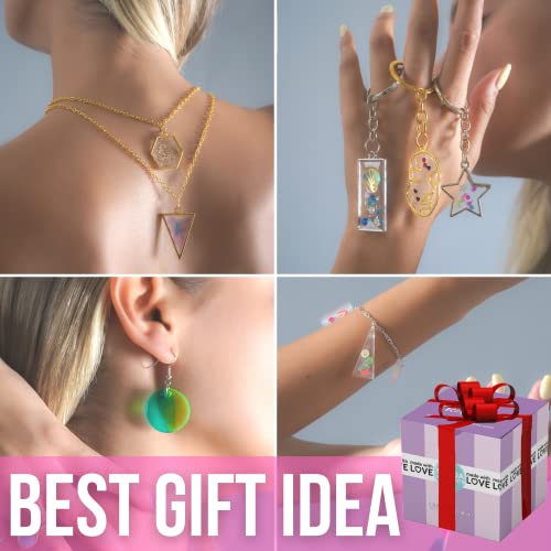 Modda UV Resin Kit with Light for Beginners with Video Course, Resin Jewelry Making Kit for Adults, Includes UV Resin, UV Lamp, Resin Glitters, Foil MODDA