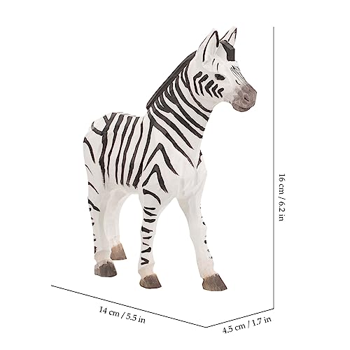 Dining Table Decor Wooden Zebra Figurines Carving Zebra Statue Handmade Animal Sculpture Wood Carving Horse Ornament African Wild Animal Statues for VILLCASE