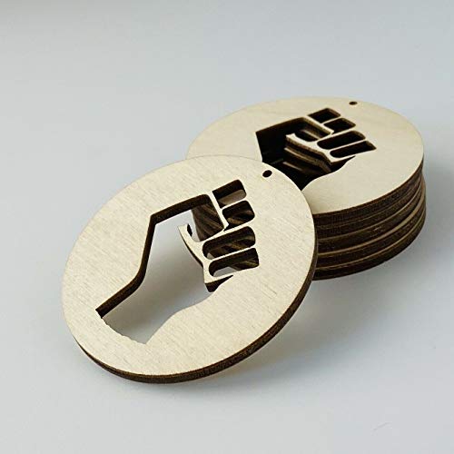 ALL SIZES BULK (12pc to 100pc) Unfinished Wood Laser Cutout AFRICA FIST Dangle Earring Jewelry Blanks Charms Shape Crafts Made in Texas Texan Wood Crafts