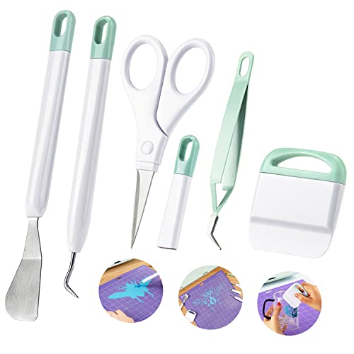 Ecraft Vinyl Weeding Tool Set: Vinyl Weeding Craft Basic kit 5 Pieces Including Tweezers & Spatula & Weeders & Scraper & Scissor for ecraft