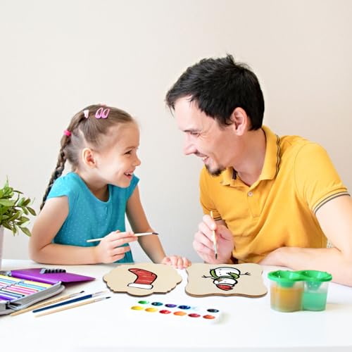 60 PCS Unfinished Wood Cutouts for Crafts Blank Irregular Wooden Slices Natural Wood Cutouts Ornaments for DIY Crafts, Coasters, Home Decorations, AWIZOM