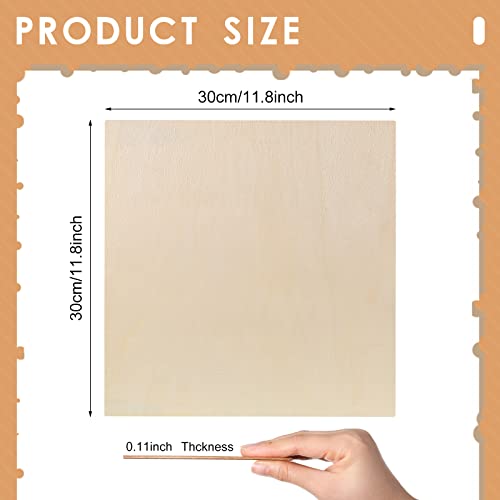 24 Pcs 1/8 Inch Balsa Wood Sheets for Crafts 3 mm Thick Craft Wood Unfinished Plywood Thin Wood Sheets for Drawing Painting Engraving Laser Cutting Vicenpal