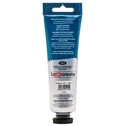 MONT MARTE Oil Paint Premium, 3.4 US fl.oz (100ml) Tube, Titanium White, 2Pack, Heavy Body Paint, Artist Quality, Good Coverage, Excellent Tinting MONT MARTE