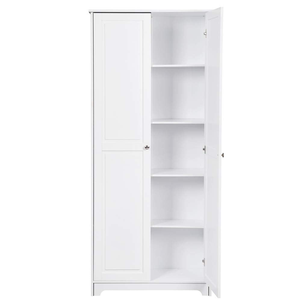 Wood Storage Cabinet - 72" Tall w/Locking Doors & Adjustable Shelves - Wooden Utility Cabinets for Garage, Office, Classroom, Kitchen Pantry -30.71" Flandre