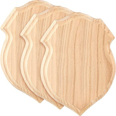3 Pieces Unfinished Wood Plaque 9 x 12 Inch Wooden Shield Plaque Wood Sign for Crafts Carving Crafting, Wood Planks Wood Boards for Burning Projects