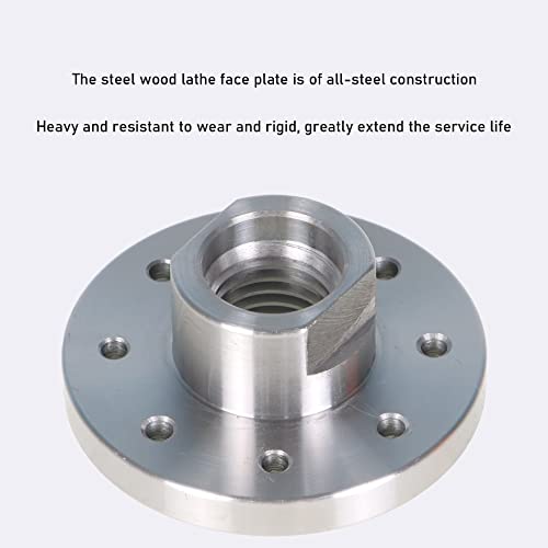waltyotur Woodworking 3 Inch Lathe Steel Faceplate Chucks, Steel Wood Lathe Face Plate 1”-8TPI Spindle without Screwchuck waltyotur