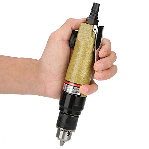 Straight Pneumatic Drill 900rpm Air Power Drill High Speed Pneumatic Drilling Engraving Polishing Tool with Adjustable Inlet Valve Wrench Chunk Key Yosoo